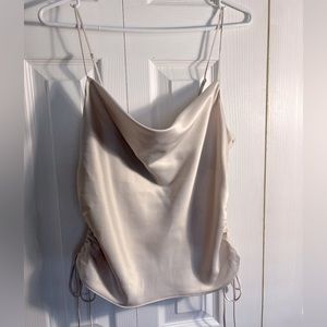 Satin cowl neck tank in size M